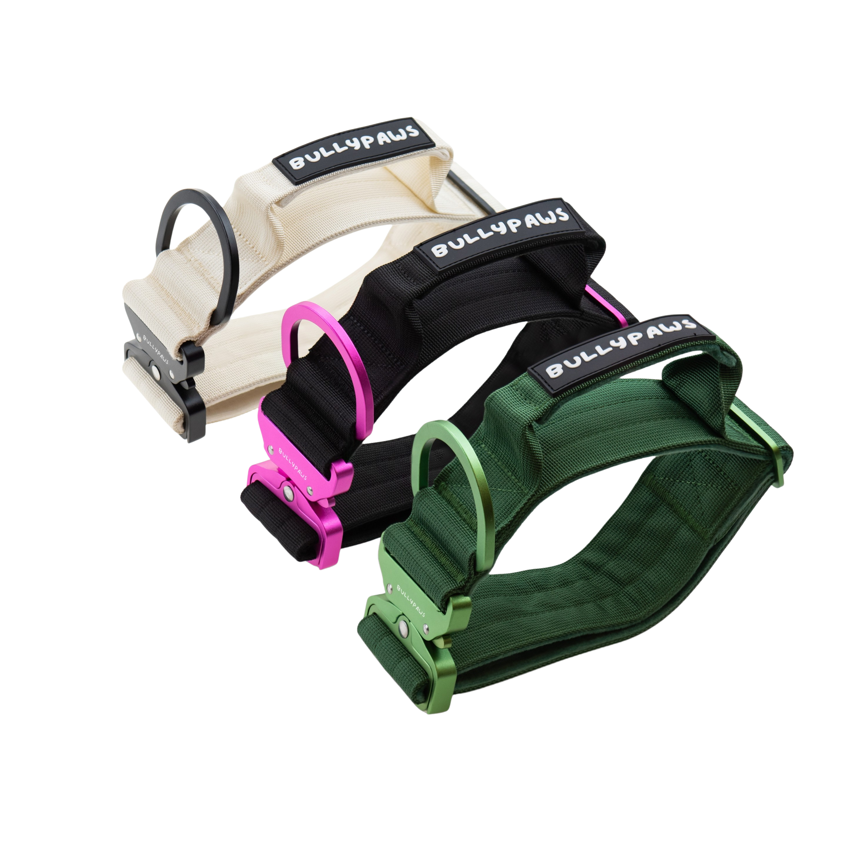 Hundhalsband med handtag och säkerhetsspänne – Beige, 5 cm