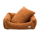 Snozy Hundbädd i orange/brun fleece