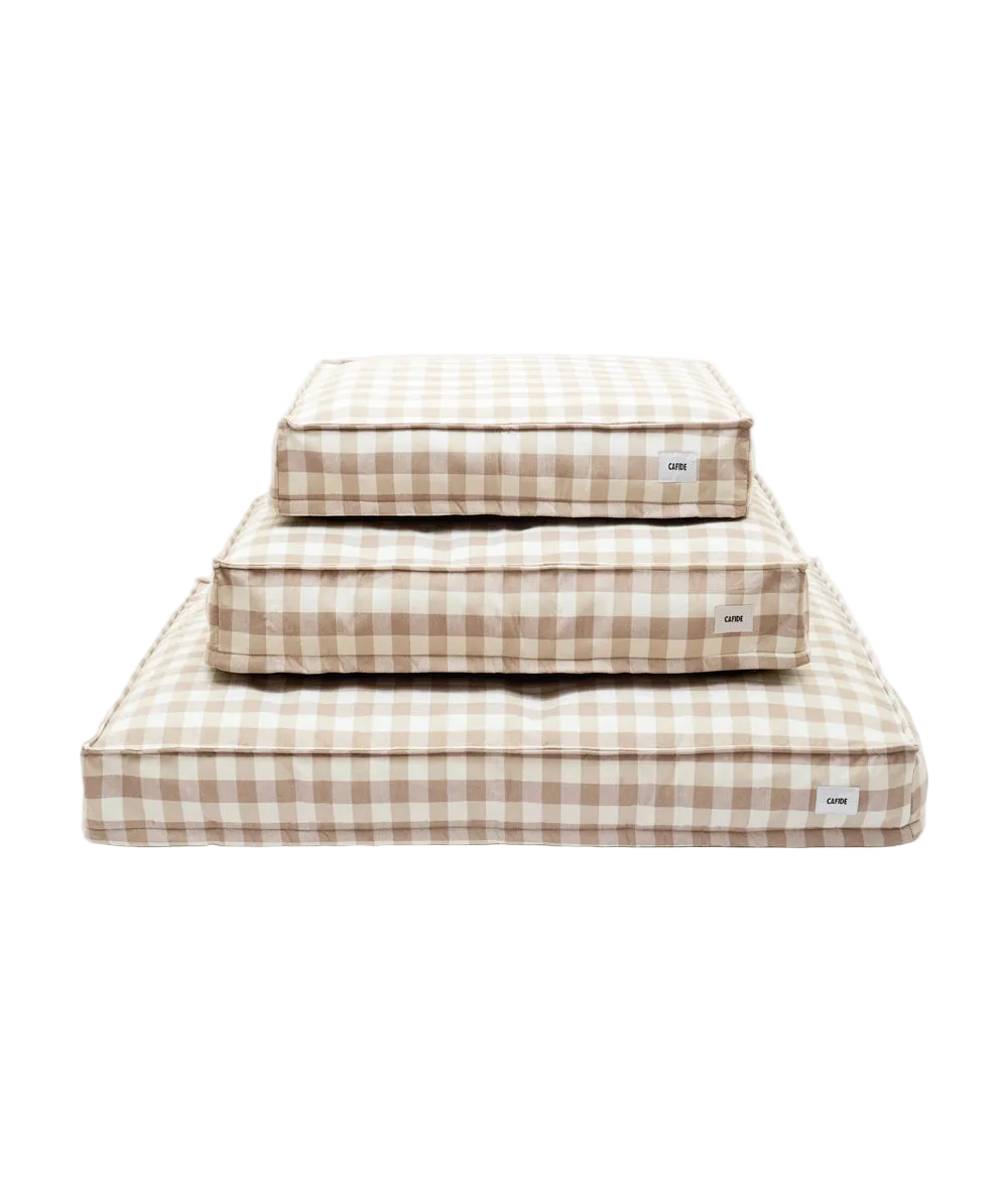Cuadra Hundbädd i beige Vichy-rutmönster