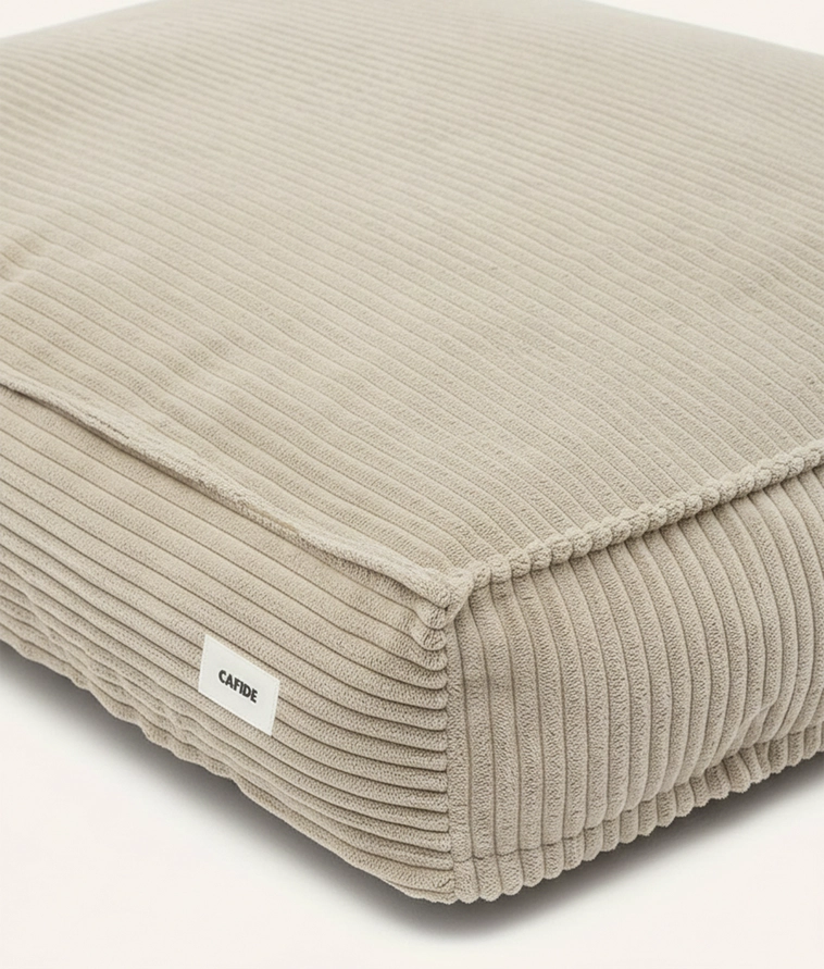Cuadra Hundbädd i beige manchestertyg
